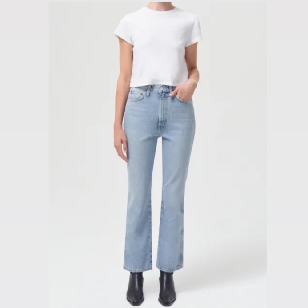 Agolde Light Blue High-Rise Straight Jeans